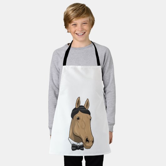 Paard als herenman met Bow stropdas Schort (Gedragen)