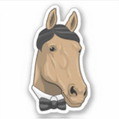Paard als herenman met Bow stropdas Sticker (Voorkant)