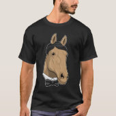 Paard als herenman met Bow stropdas T-shirt (Voorkant)