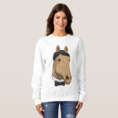 Paard als herenman met Bow stropdas Trui (Voorkant volledig)