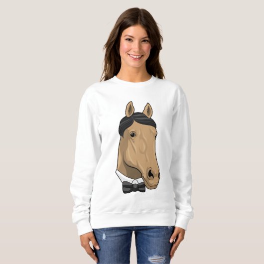 Paard als herenman met Bow stropdas Trui (Voorkant volledig)