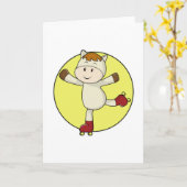 Paard als inline skater & inline skates kaart (Gele Bloem)