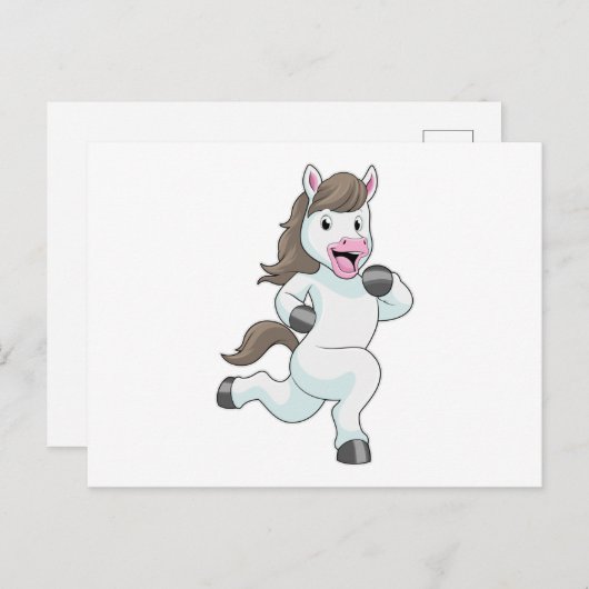 Paard als renner bij hardlopen briefkaart (Voorkant / Achterkant)