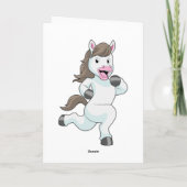 Paard als renner bij hardlopen kaart (Achterkant)