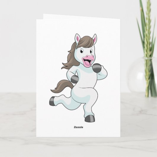 Paard als renner bij hardlopen kaart (Achterkant)