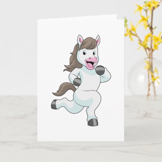 Paard als renner bij hardlopen kaart (Gele Bloem)