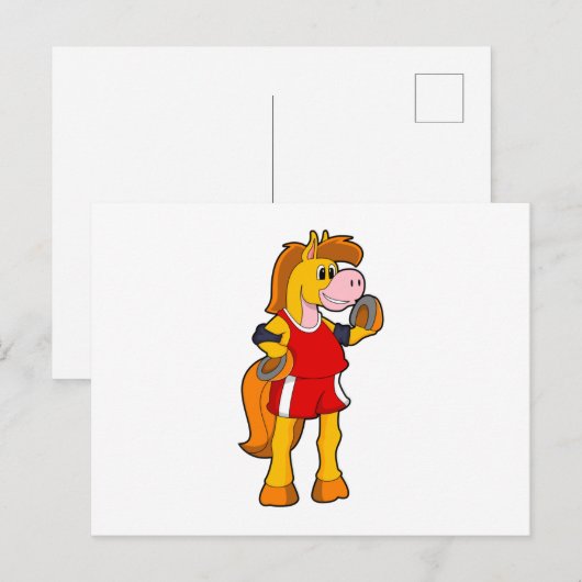 Paard als renner briefkaart (Voorkant / Achterkant)