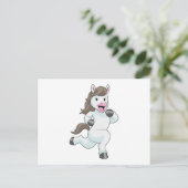 Paard als renner tijdens hardlopen briefkaart (Staand voorkant)