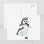 Paard als renner tijdens hardlopen briefkaart (Voorkant / Achterkant)