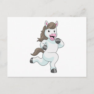 Paard als renner tijdens hardlopen briefkaart