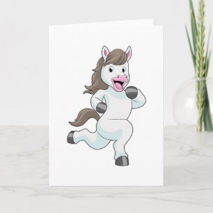 Paard als renner tijdens hardlopen kaart