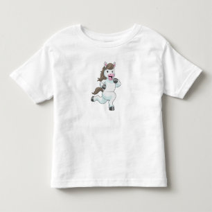 Paard als renner tijdens hardlopen kinder shirts