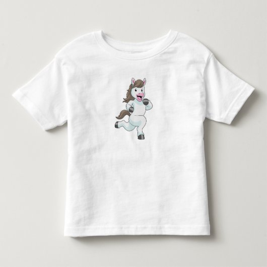 Paard als renner tijdens hardlopen kinder shirts (Voorkant)