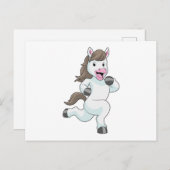 Paard als renner tijdens het rennen briefkaart (Voorkant / Achterkant)