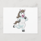 Paard als renner tijdens het rennen briefkaart (Voorkant)