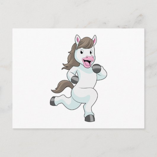 Paard als renner tijdens het rennen briefkaart (Voorkant)