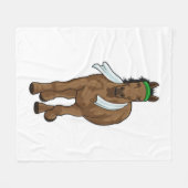 Paard als Runner met handdoek Fleece Deken (Voorkant (Horizontaal))