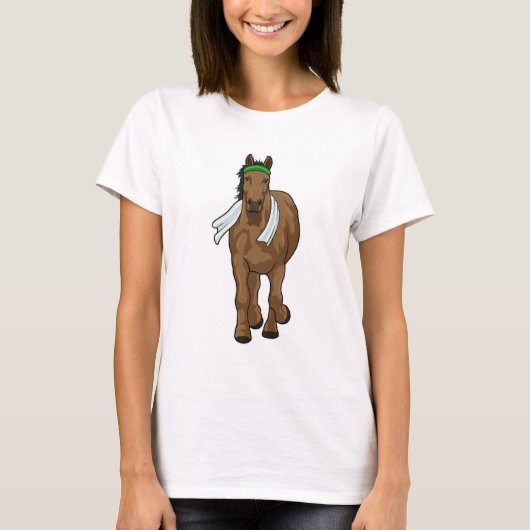 Paard als Runner met handdoek T-shirt (Voorkant)