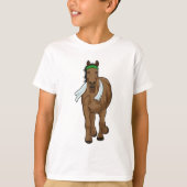 Paard als Runner met handdoek T-shirt (Voorkant)