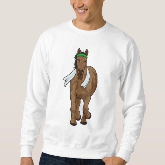 Paard als Runner met handdoek Trui (Voorkant)