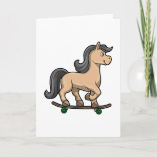 Paard als schaatser met skateboard kaart
