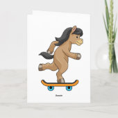 Paard als schaatser met skateboard kaart (Achterkant)