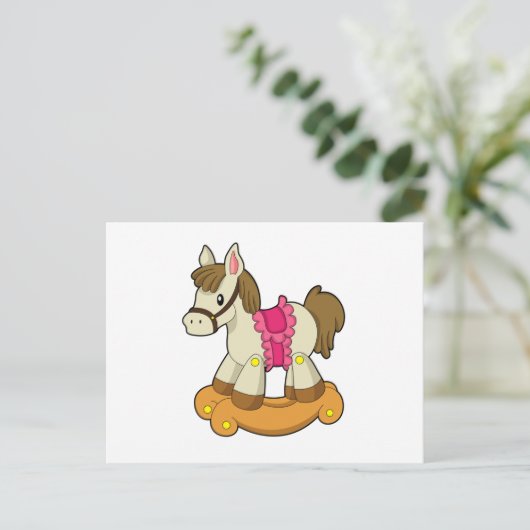 Paard als Schommelpaard.PNG Briefkaart (Staand voorkant)