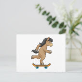 Paard als Skater met Skateboard Briefkaart (Staand voorkant)