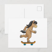Paard als Skater met Skateboard Briefkaart (Voorkant / Achterkant)