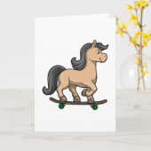 Paard als skater met skateboard kaart (Gele Bloem)