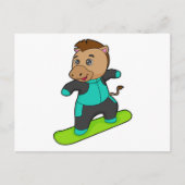 Paard als snowboarder met snowboard briefkaart (Voorkant)