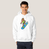 Paard als snowboarder met snowboard hoodie (Voorkant volledig)