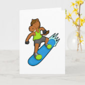 Paard als snowboarder met snowboard kaart (Gele Bloem)