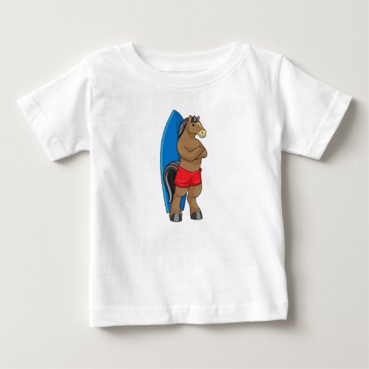 Paard als surfer met surfplank (Voorkant)