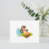 Paard als surfer met surfplank briefkaart (Staand voorkant)