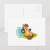 Paard als surfer met surfplank briefkaart (Voorkant / Achterkant)