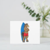 Paard als surfer met surfplank briefkaart (Staand voorkant)