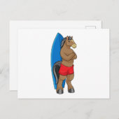Paard als surfer met surfplank briefkaart (Voorkant / Achterkant)