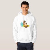Paard als surfer met surfplank hoodie (Voorkant volledig)