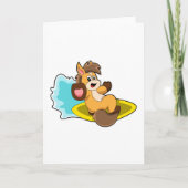 Paard als surfer met surfplank kaart (Voorkant)