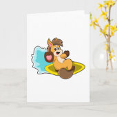 Paard als surfer met surfplank kaart (Gele Bloem)