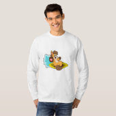 Paard als Surfer met Surfplank T-shirt (Voorkant volledig)