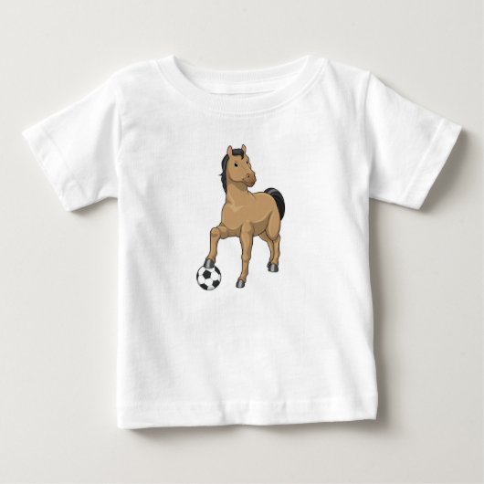 Paard als voetballer met voetbal (Voorkant)