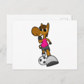 Paard als voetballer met voetbal briefkaart (Voorkant / Achterkant)