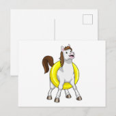Paard als zwemmer met reddingsboei briefkaart (Voorkant / Achterkant)