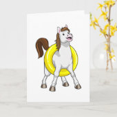 Paard als zwemmer met reddingsboei kaart (Gele Bloem)