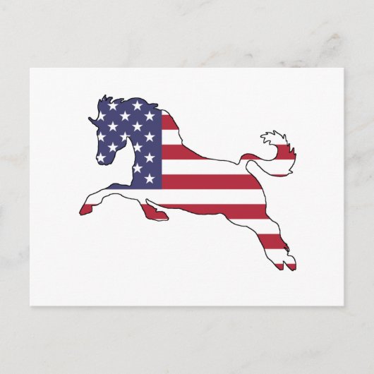 Paard "Amerikaanse vlag" Briefkaart (Voorkant)