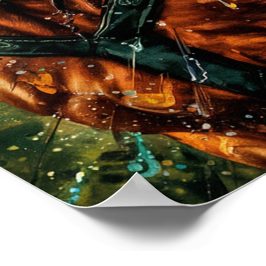 Paard Art Wild Paard Art Paard Galerie Kunst Verf Poster (Hoek)