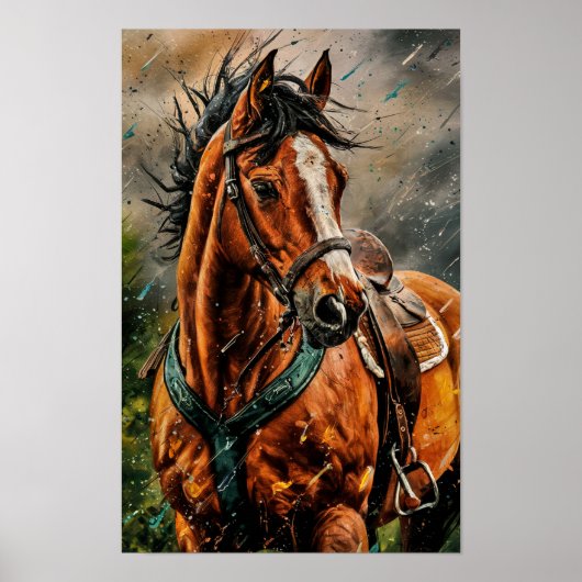 Paard Art Wild Paard Art Paard Galerie Kunst Verf Poster (Voorkant)