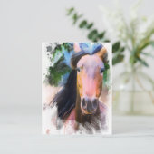 *~* Paard Artistic Equine AR22 Artsy Pastel Briefkaart (Staand voorkant)